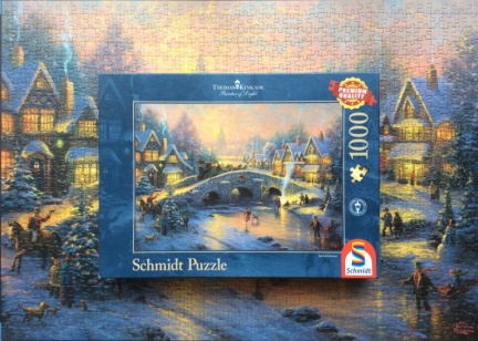Village en hiver - Spirit of Christmas, Thomas Kinkade, Schmidt, Box, Noël